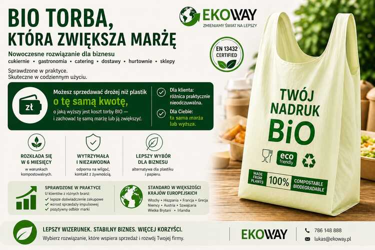 BIO torba, która zwiększa marżę – dlaczego warto postawić na reklamówki kompostowalne?